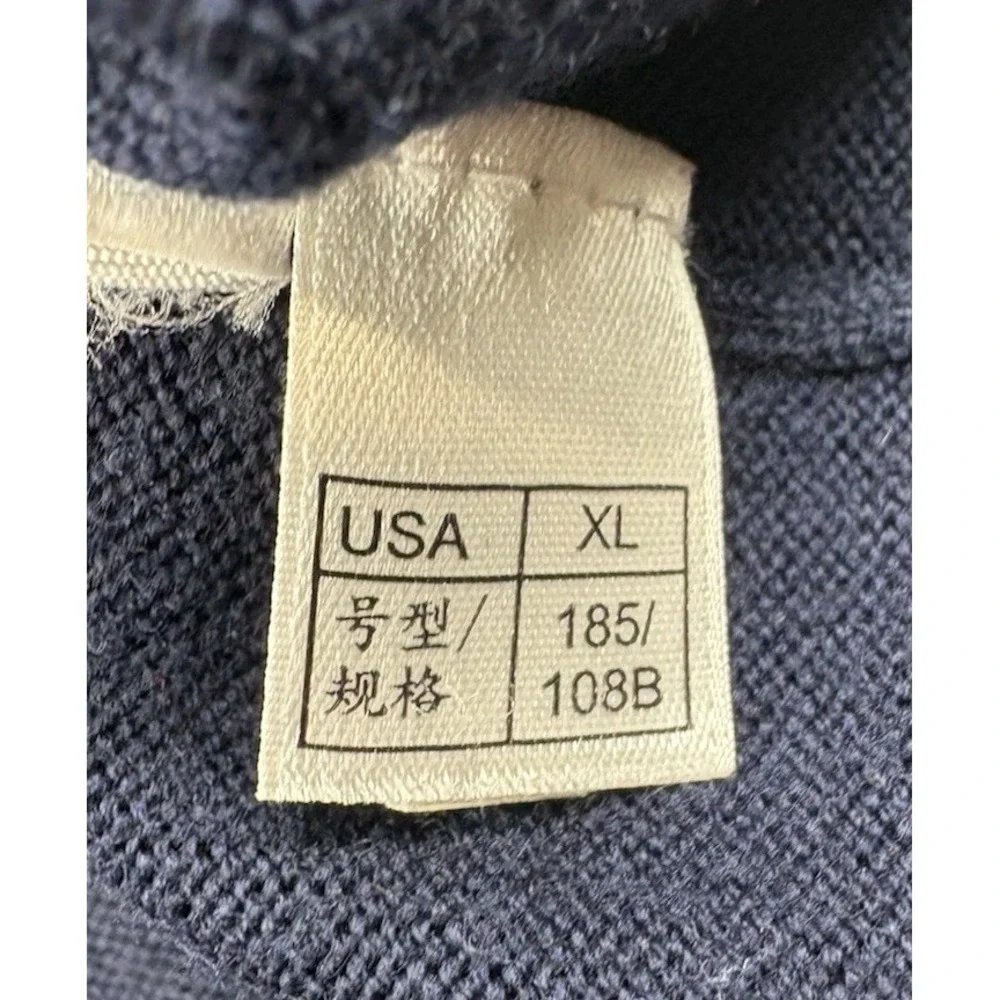 Brooks Brothers Saxon Extra Fine Merino Wool 1/4 Zip Sweater Navy Men's XL